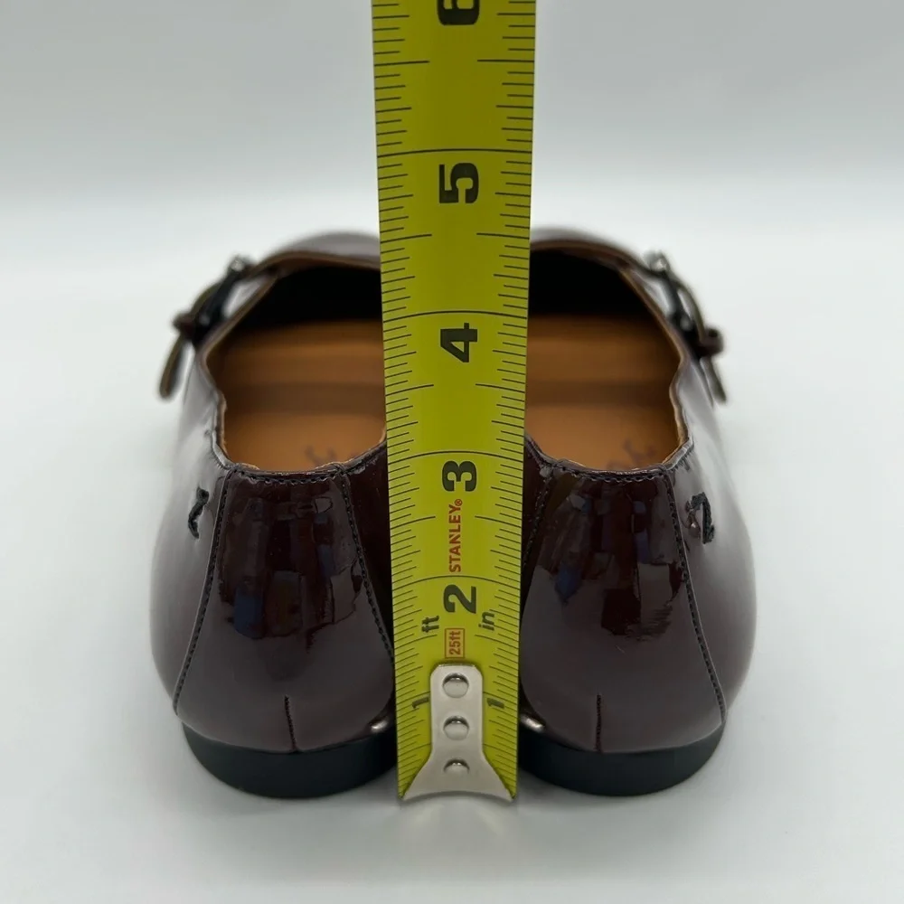 Zodiac Indira Women’s Flats | Vegan Patent Burgundy Buckle | Size 7.5M NIB